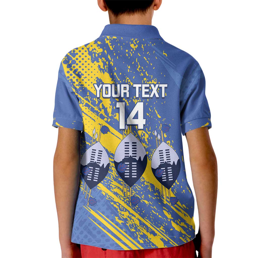 Eswatini Football Custom Kid Polo Shirt Sihlangu Semnikati Blue - Wonder Print Shop