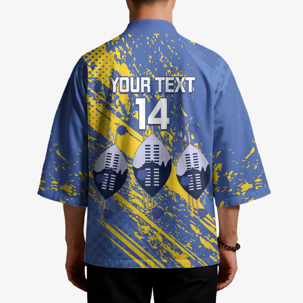 Eswatini Football Custom Kimono Sihlangu Semnikati Blue - Wonder Print Shop