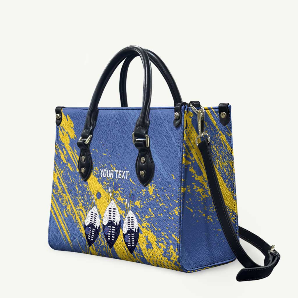 Eswatini Football Custom Leather Bag Sihlangu Semnikati Blue - Wonder Print Shop
