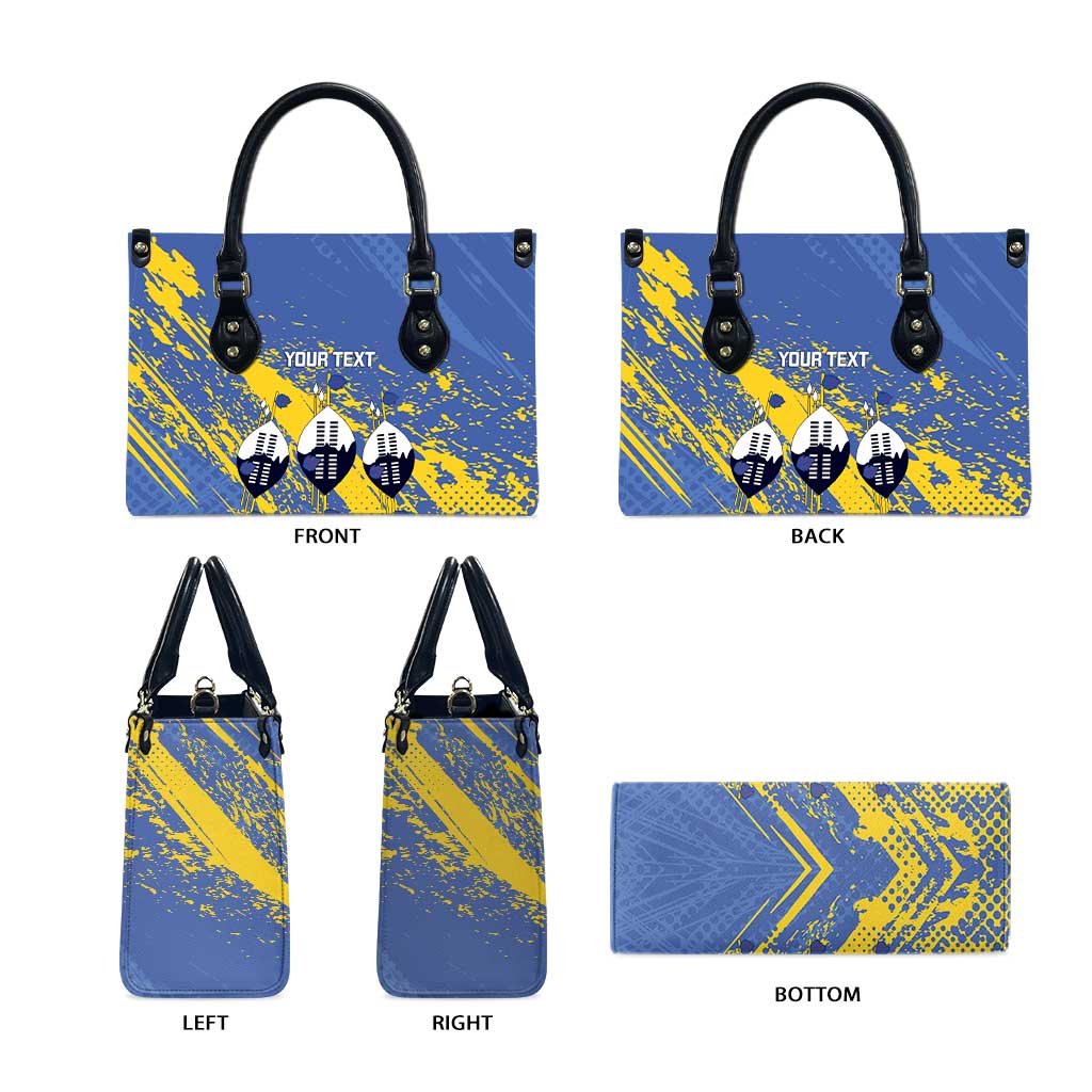 Eswatini Football Custom Leather Bag Sihlangu Semnikati Blue - Wonder Print Shop