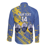 Eswatini Football Custom Long Sleeve Button Shirt Sihlangu Semnikati Blue - Wonder Print Shop