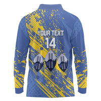 Eswatini Football Custom Long Sleeve Polo Shirt Sihlangu Semnikati Blue - Wonder Print Shop