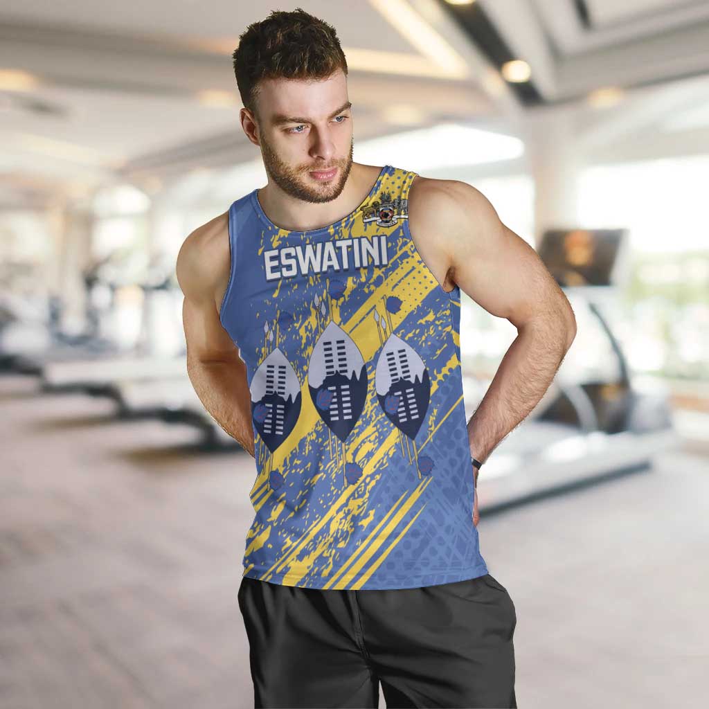 Eswatini Football Custom Men Tank Top Sihlangu Semnikati Blue - Wonder Print Shop