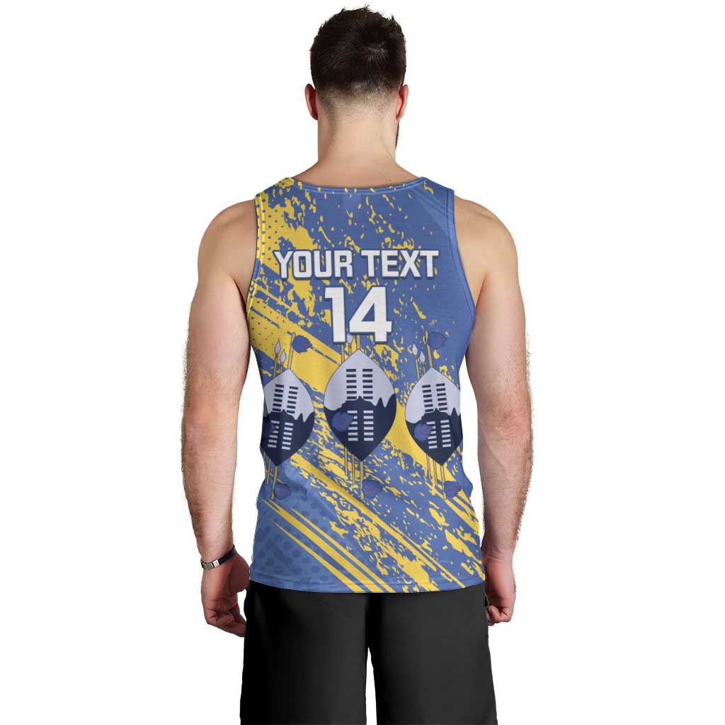 Eswatini Football Custom Men Tank Top Sihlangu Semnikati Blue - Wonder Print Shop