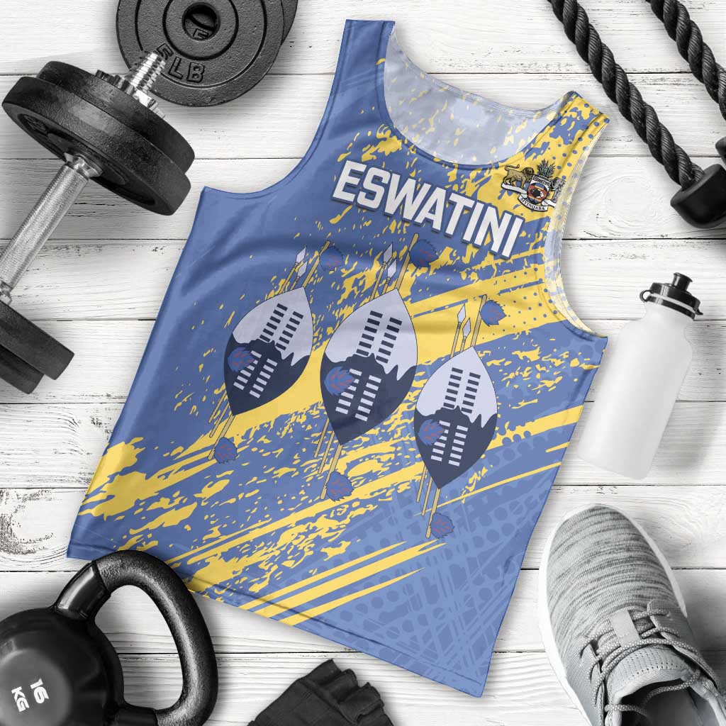 Eswatini Football Custom Men Tank Top Sihlangu Semnikati Blue - Wonder Print Shop