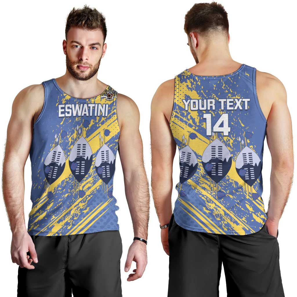 Eswatini Football Custom Men Tank Top Sihlangu Semnikati Blue - Wonder Print Shop