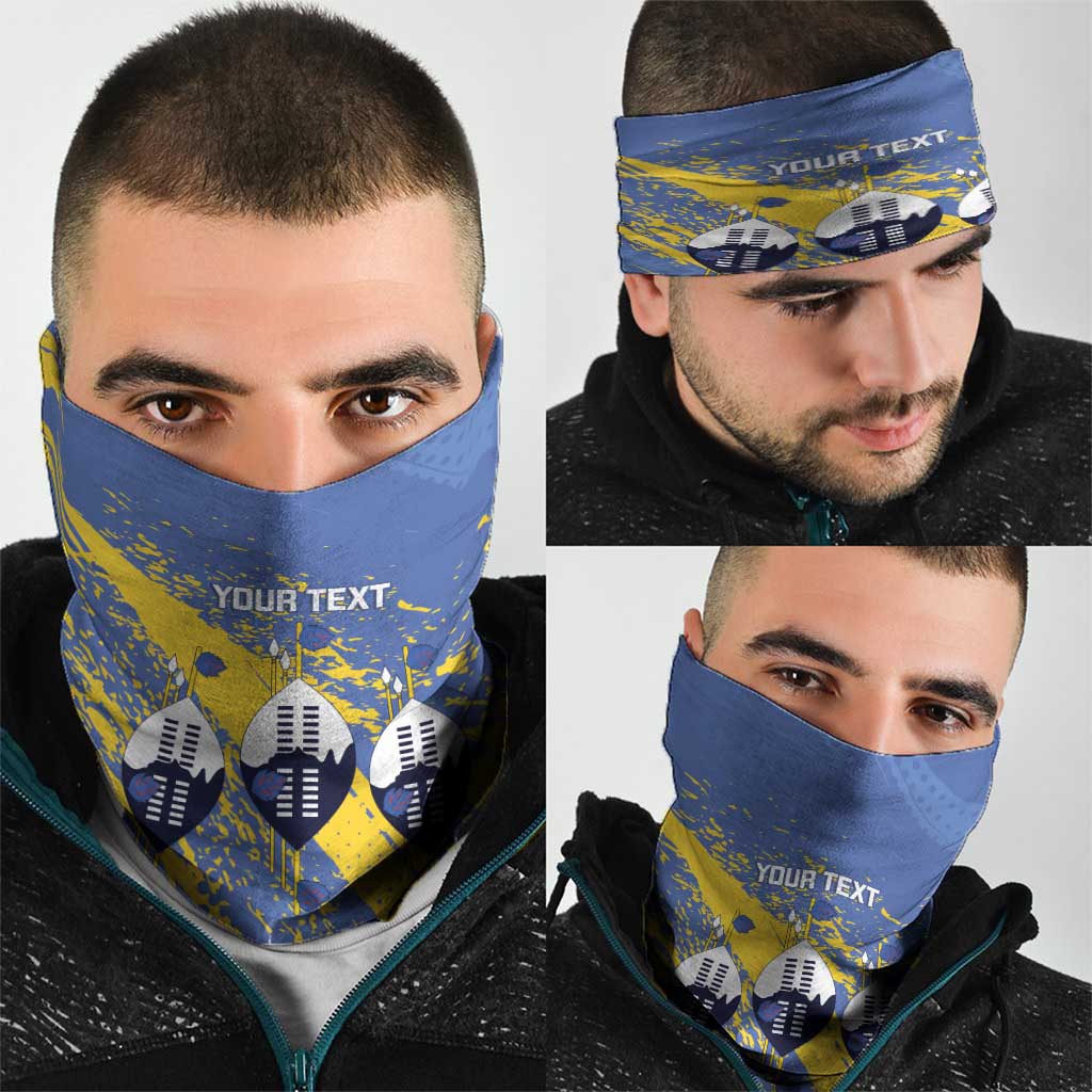 Eswatini Football Custom Neck Gaiter Sihlangu Semnikati Blue - Wonder Print Shop