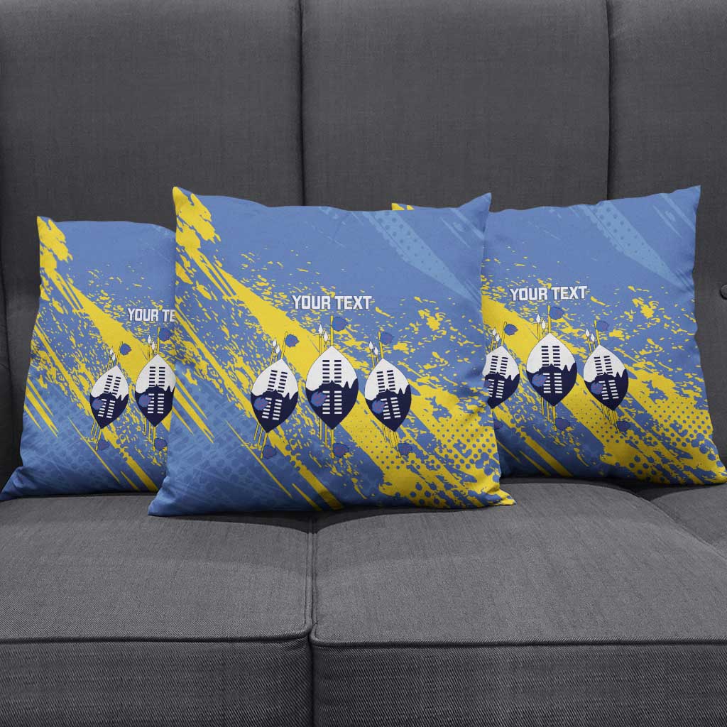 Eswatini Football Custom Pillow Cover Sihlangu Semnikati Blue - Wonder Print Shop