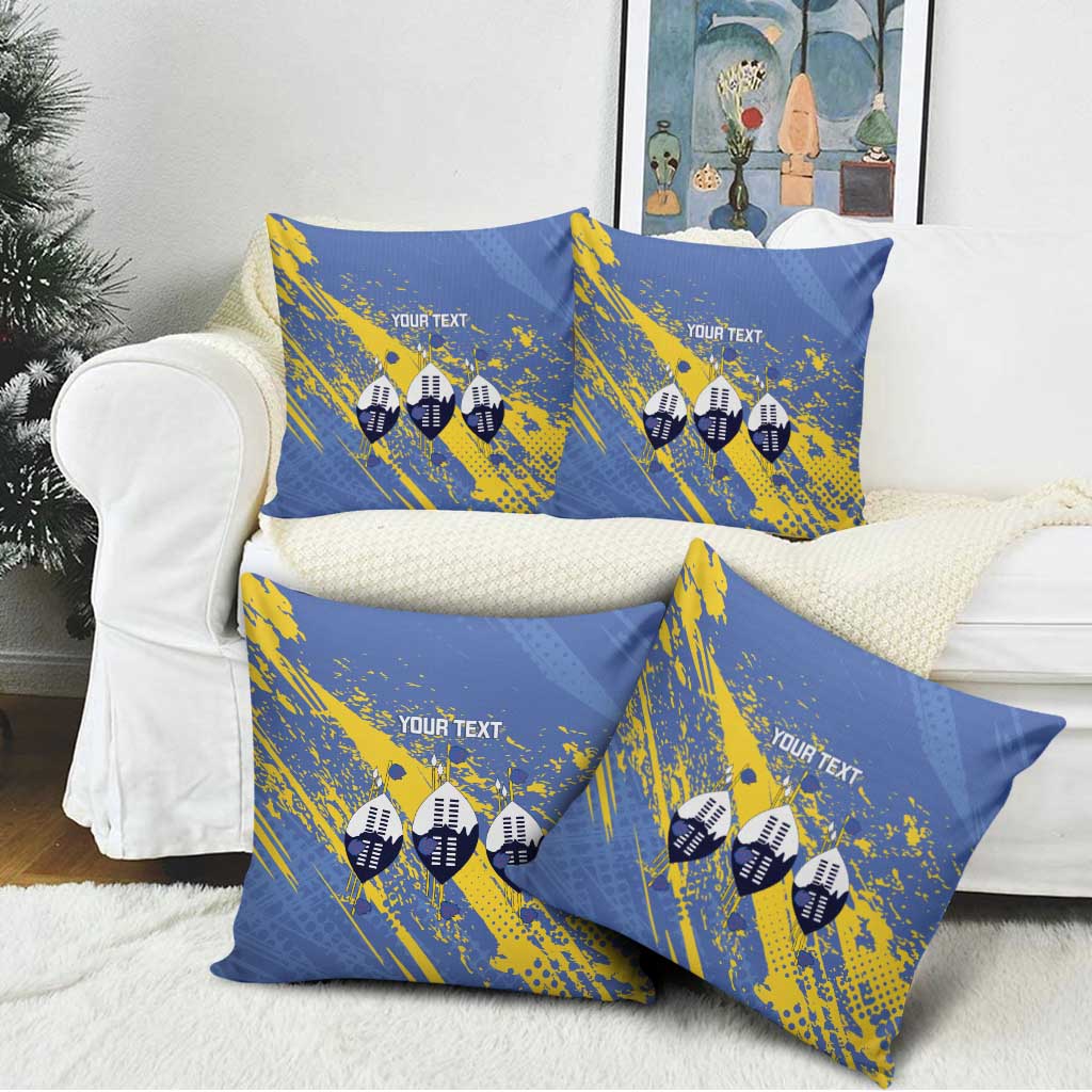 Eswatini Football Custom Pillow Cover Sihlangu Semnikati Blue - Wonder Print Shop