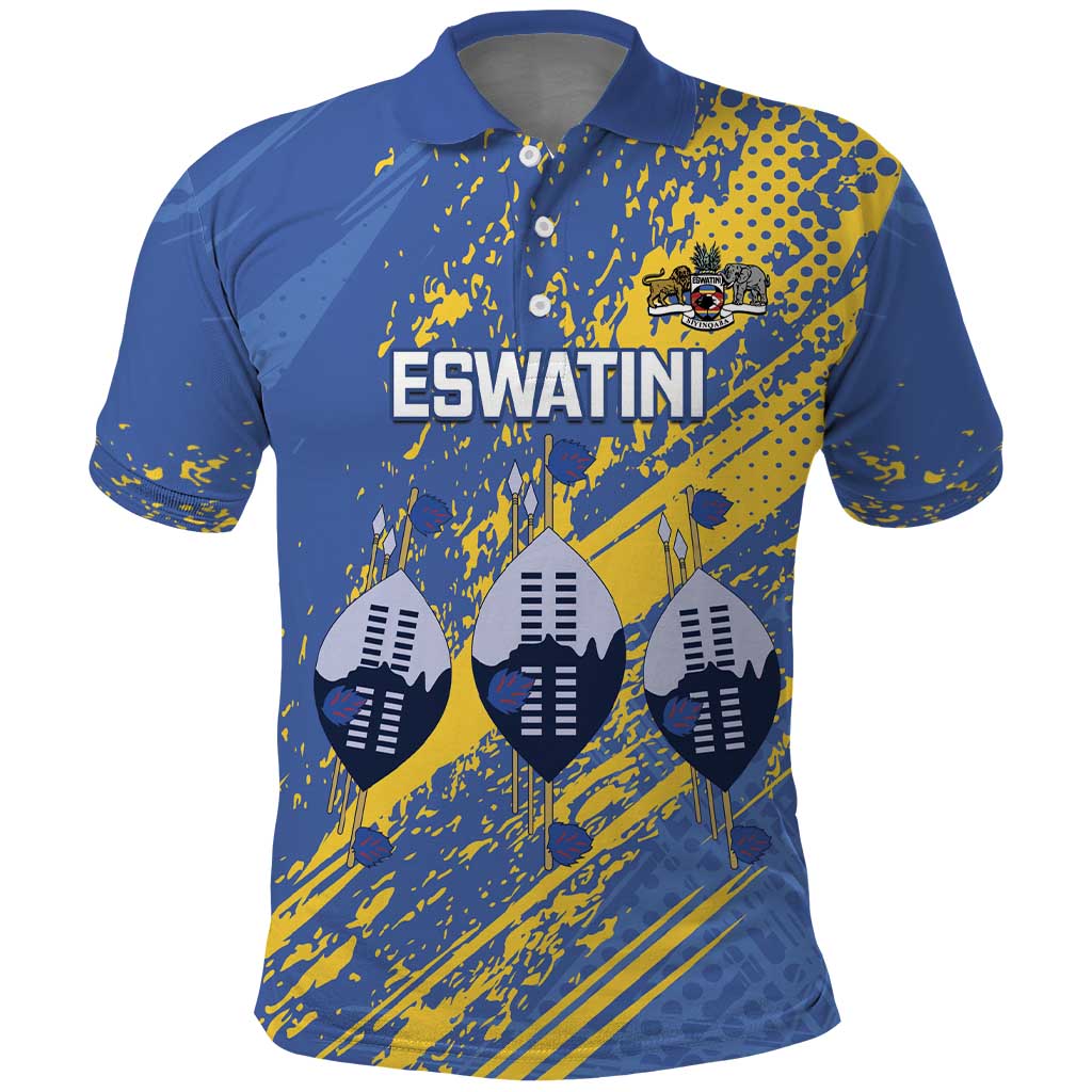 Eswatini Football Custom Polo Shirt Sihlangu Semnikati Blue - Wonder Print Shop