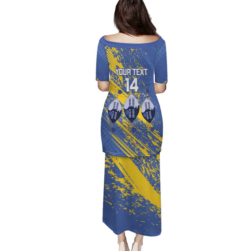 Eswatini Football Custom Puletasi Sihlangu Semnikati Blue - Wonder Print Shop