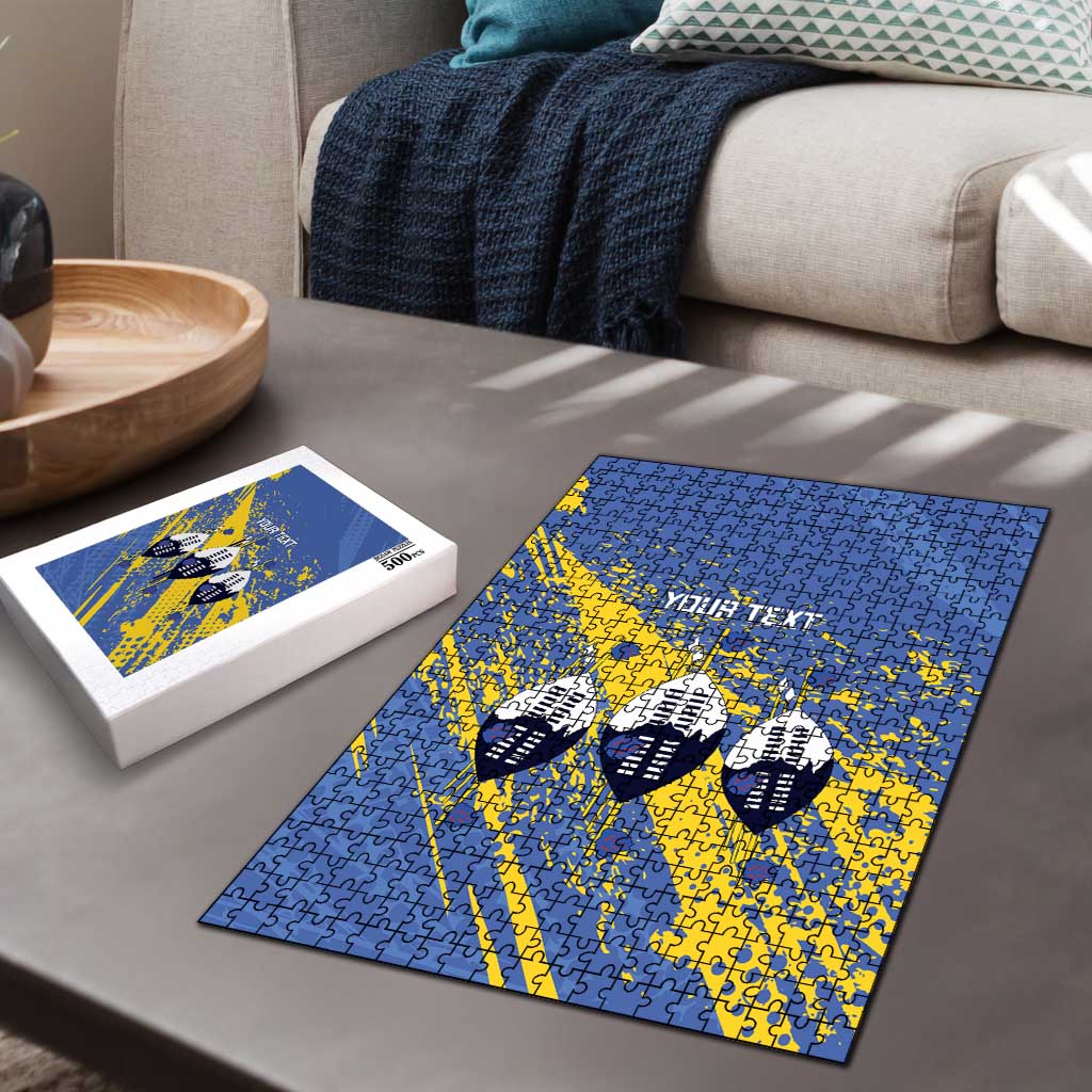 Eswatini Football Custom Puzzle Sihlangu Semnikati Blue - Wonder Print Shop