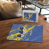 Eswatini Football Custom Puzzle Sihlangu Semnikati Blue - Wonder Print Shop
