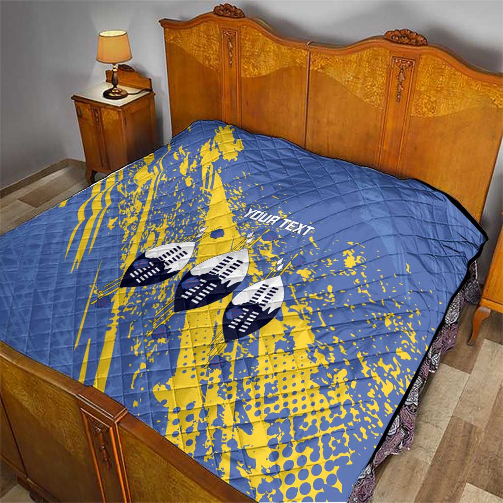 Eswatini Football Custom Quilt Sihlangu Semnikati Blue - Wonder Print Shop