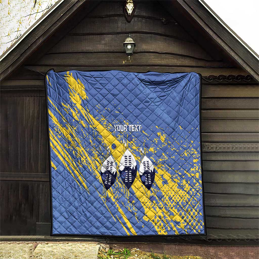 Eswatini Football Custom Quilt Sihlangu Semnikati Blue - Wonder Print Shop