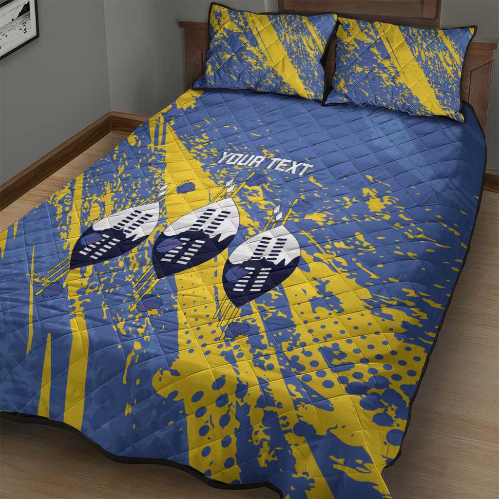 Eswatini Football Custom Quilt Bed Set Sihlangu Semnikati Blue - Wonder Print Shop
