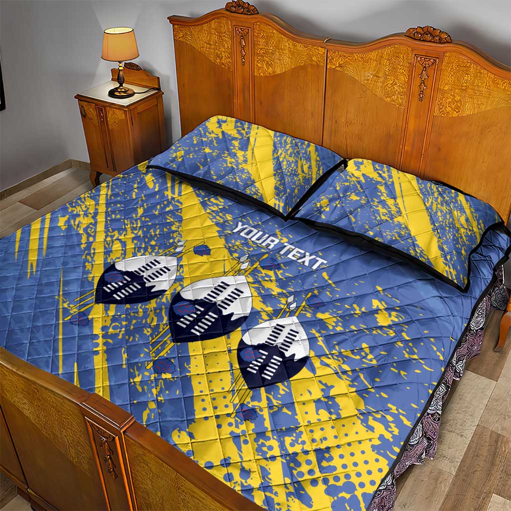 Eswatini Football Custom Quilt Bed Set Sihlangu Semnikati Blue - Wonder Print Shop