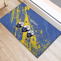 Eswatini Football Custom Rubber Doormat Sihlangu Semnikati Blue - Wonder Print Shop