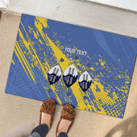 Eswatini Football Custom Rubber Doormat Sihlangu Semnikati Blue - Wonder Print Shop