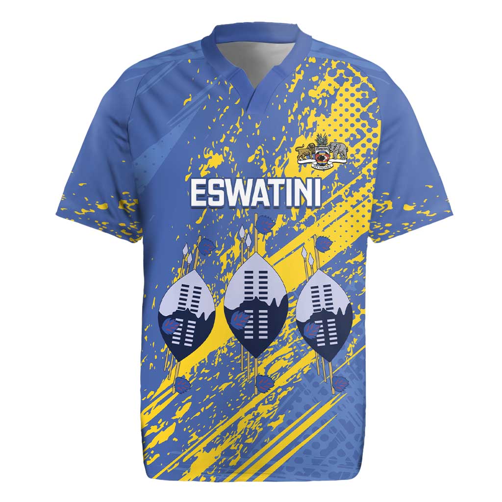 Eswatini Football Custom Rugby Jersey Sihlangu Semnikati Blue - Wonder Print Shop