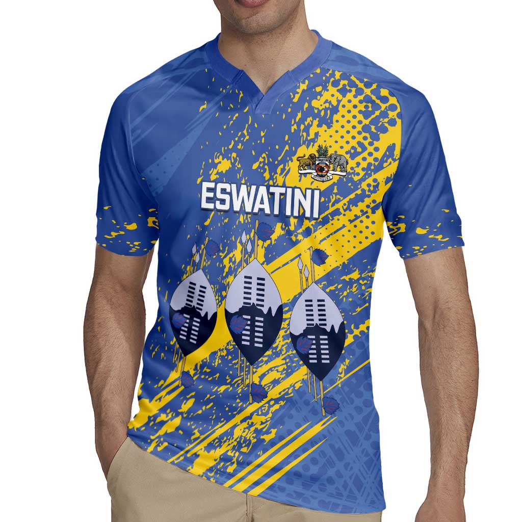 Eswatini Football Custom Rugby Jersey Sihlangu Semnikati Blue - Wonder Print Shop
