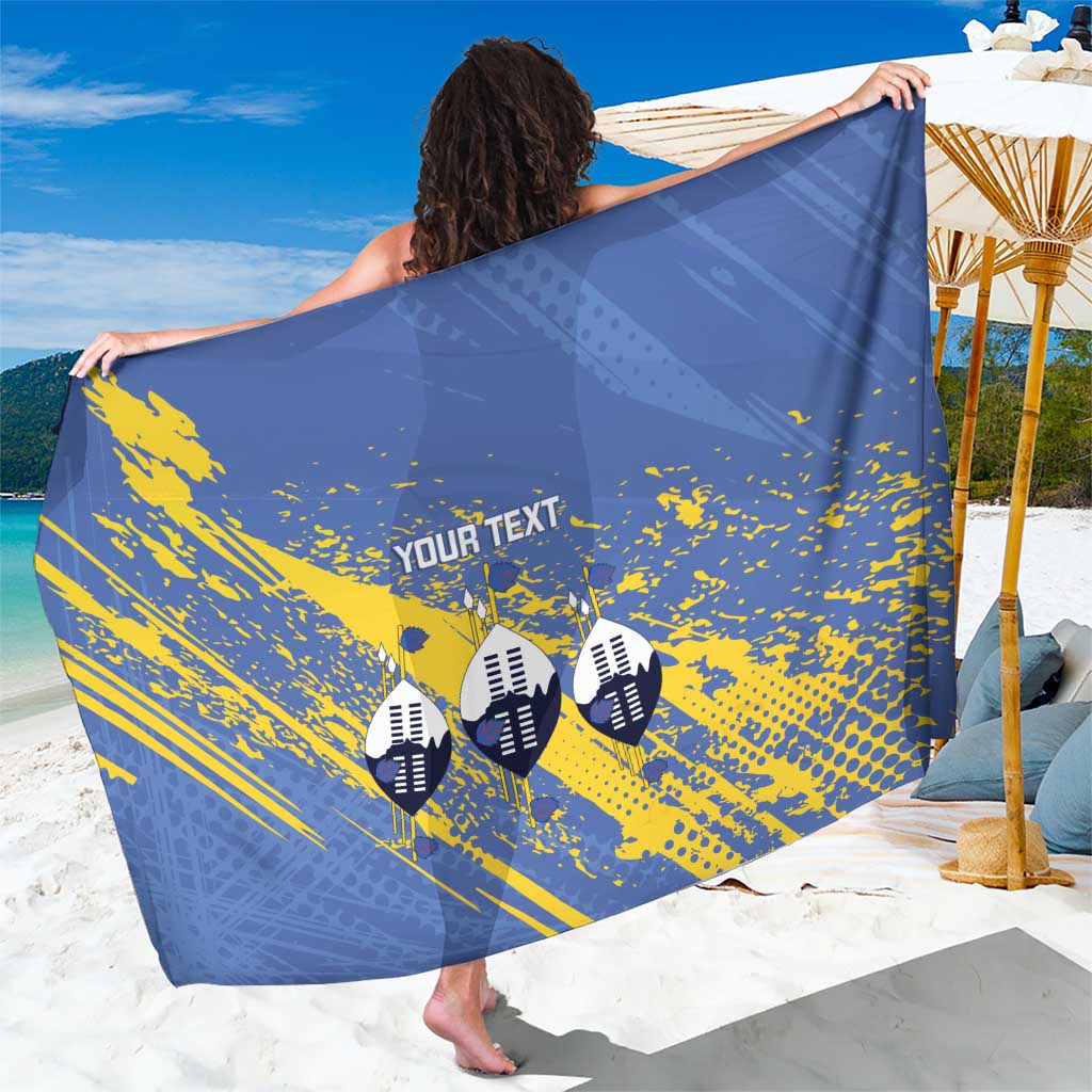 Eswatini Football Custom Sarong Sihlangu Semnikati Blue - Wonder Print Shop