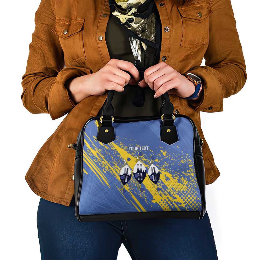 Eswatini Football Custom Shoulder Handbag Sihlangu Semnikati Blue - Wonder Print Shop