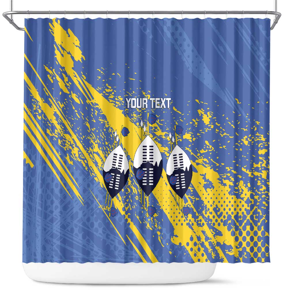 Eswatini Football Custom Shower Curtain Sihlangu Semnikati Blue - Wonder Print Shop