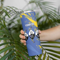 Eswatini Football Custom Skinny Tumbler Sihlangu Semnikati Blue - Wonder Print Shop