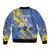 Eswatini Football Custom Sleeve Zip Bomber Jacket Sihlangu Semnikati Blue - Wonder Print Shop