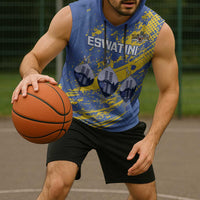 Eswatini Football Custom Sleeveless Hoodie Sihlangu Semnikati Blue - Wonder Print Shop