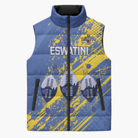 Eswatini Football Custom Sleeveless Puffer Jacket Sihlangu Semnikati Blue - Wonder Print Shop