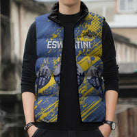 Eswatini Football Custom Sleeveless Puffer Jacket Sihlangu Semnikati Blue - Wonder Print Shop