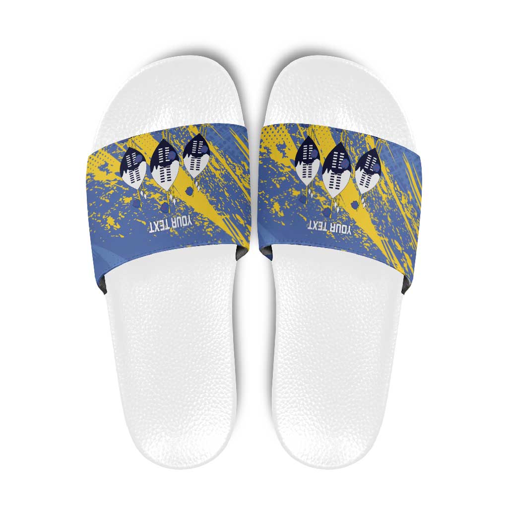 Eswatini Football Custom Slide Sandals Sihlangu Semnikati Blue - Wonder Print Shop