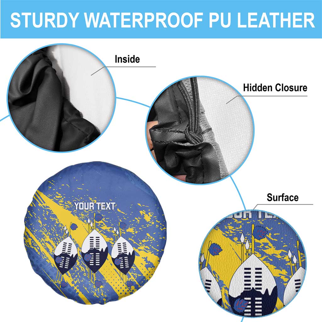 Eswatini Football Custom Spare Tire Cover Sihlangu Semnikati Blue - Wonder Print Shop