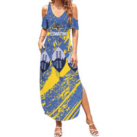 Eswatini Football Custom Summer Maxi Dress Sihlangu Semnikati Blue - Wonder Print Shop