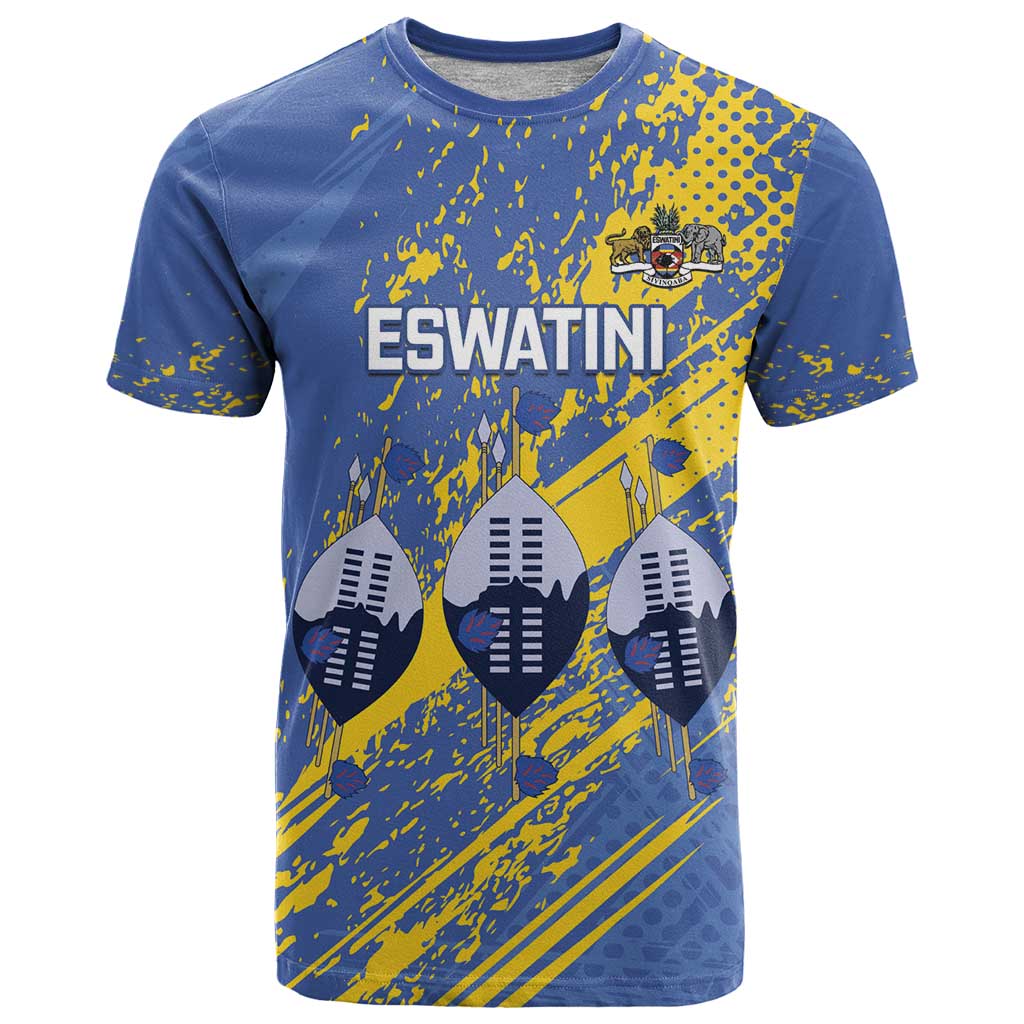 Eswatini Football Custom T Shirt Sihlangu Semnikati Blue - Wonder Print Shop