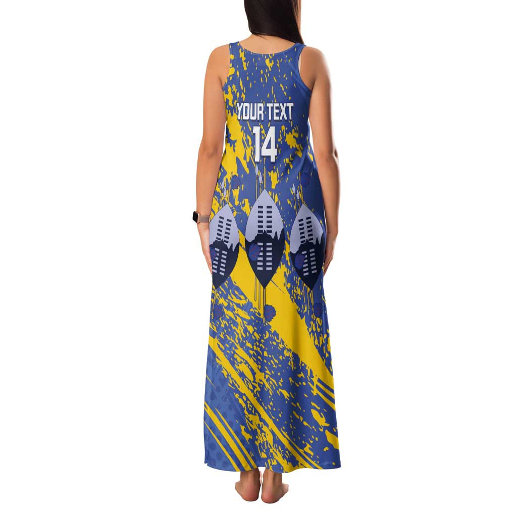 Eswatini Football Custom Tank Maxi Dress Sihlangu Semnikati Blue - Wonder Print Shop