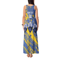 Eswatini Football Custom Tank Maxi Dress Sihlangu Semnikati Blue - Wonder Print Shop