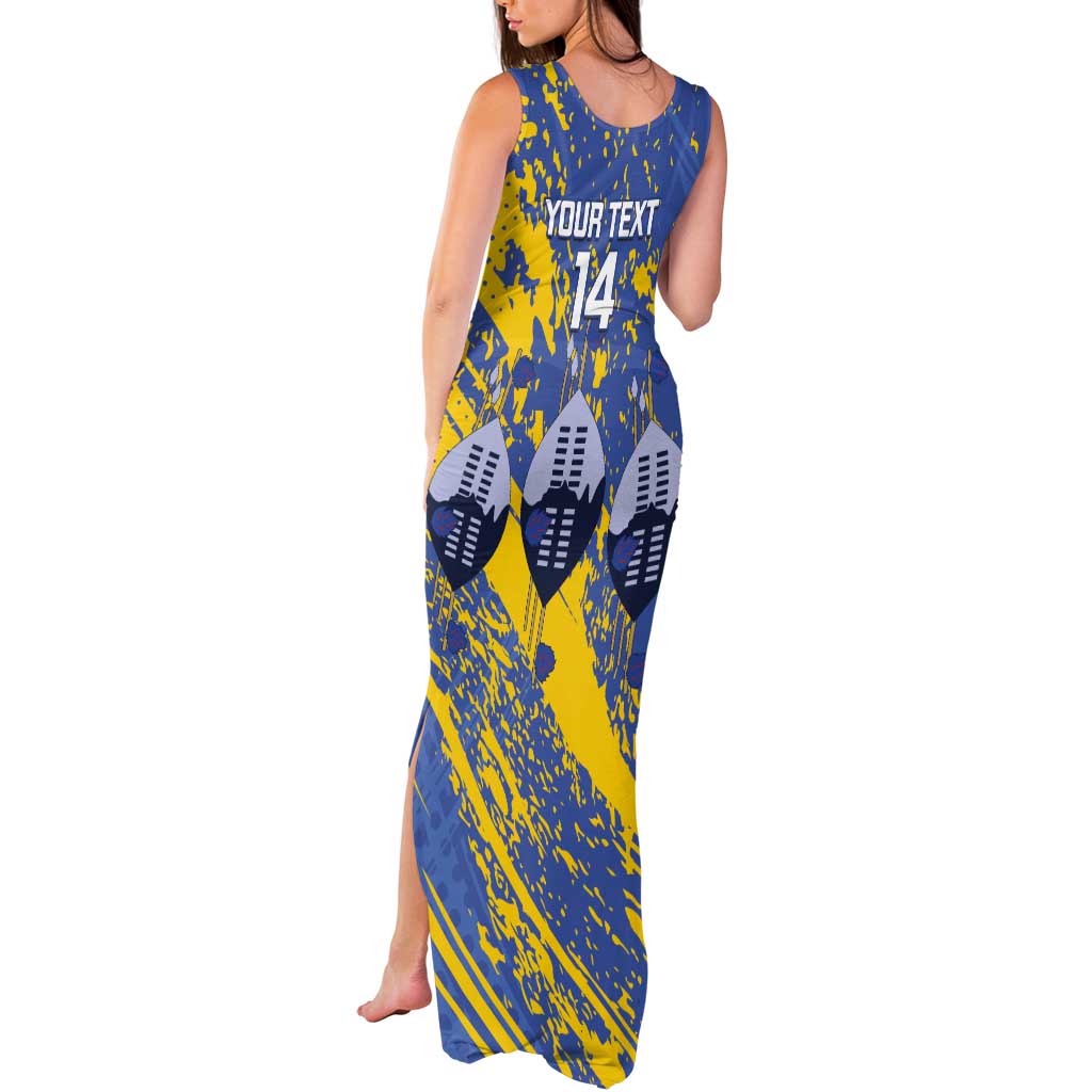Eswatini Football Custom Tank Maxi Dress Sihlangu Semnikati Blue - Wonder Print Shop