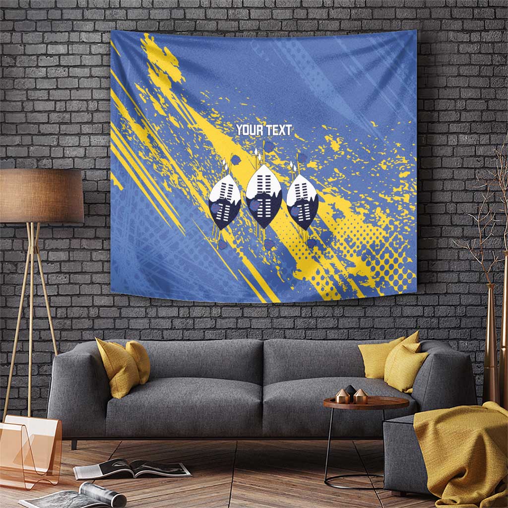 Eswatini Football Custom Tapestry Sihlangu Semnikati Blue - Wonder Print Shop