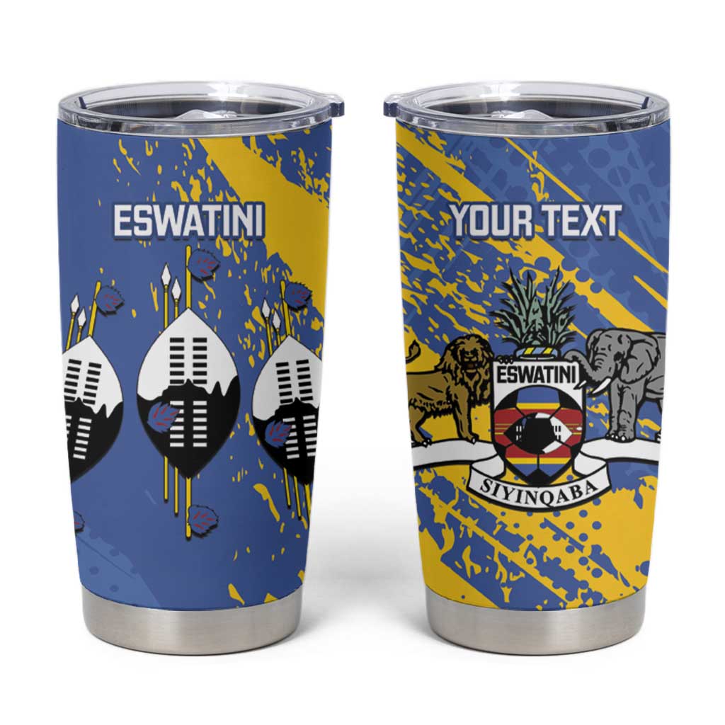 Eswatini Football Custom Tumbler Cup Sihlangu Semnikati Blue - Wonder Print Shop