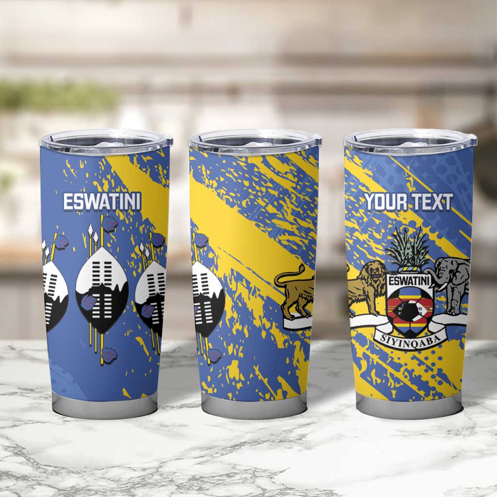 Eswatini Football Custom Tumbler Cup Sihlangu Semnikati Blue - Wonder Print Shop