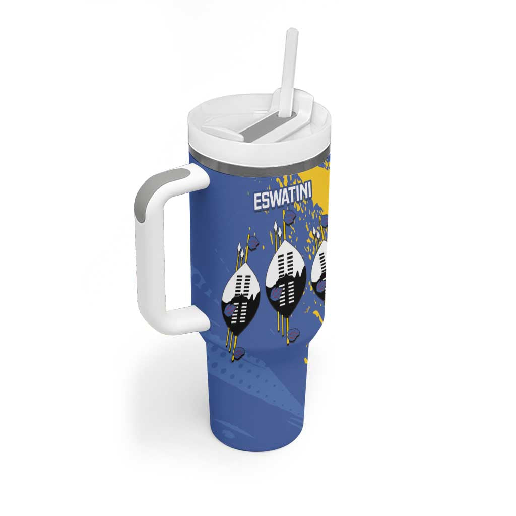 Eswatini Football Custom Tumbler With Handle Sihlangu Semnikati Blue - Wonder Print Shop