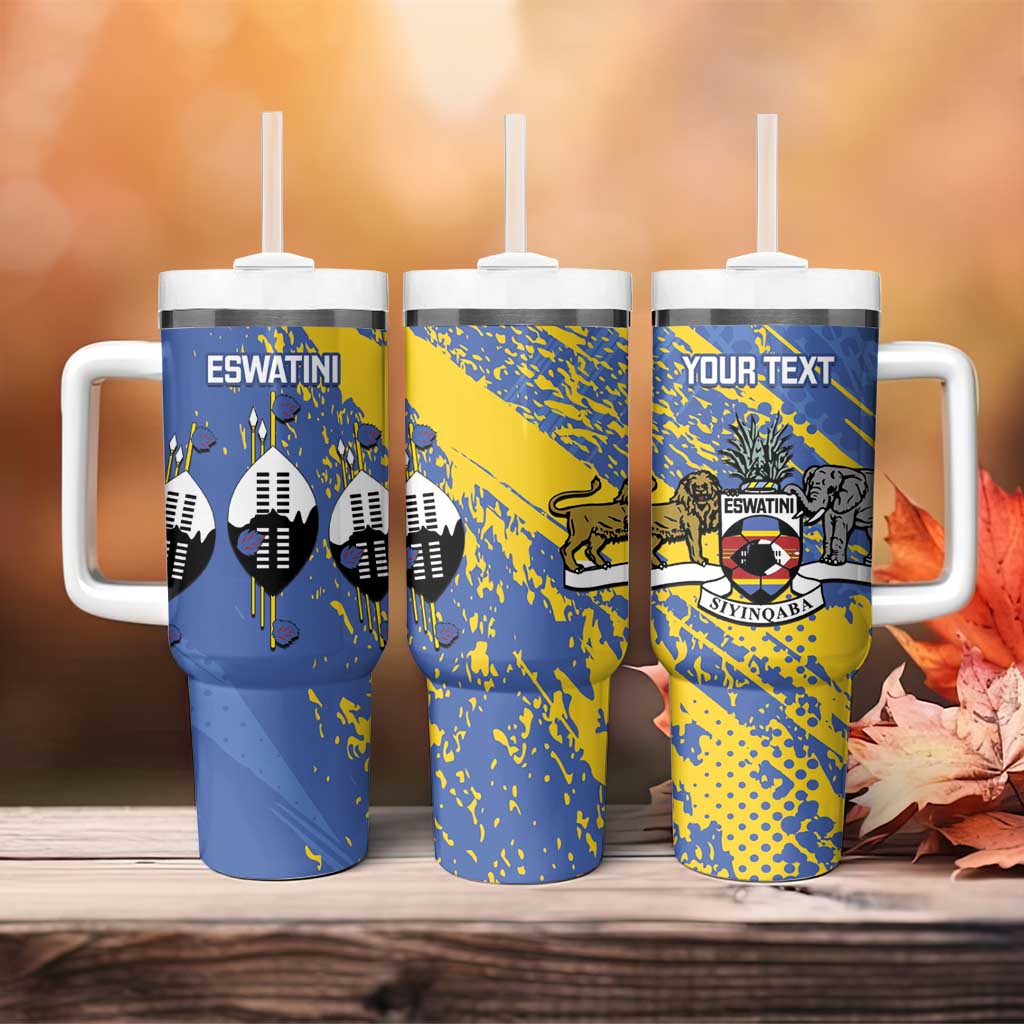 Eswatini Football Custom Tumbler With Handle Sihlangu Semnikati Blue - Wonder Print Shop