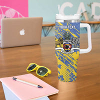 Eswatini Football Custom Tumbler With Handle Sihlangu Semnikati Blue - Wonder Print Shop