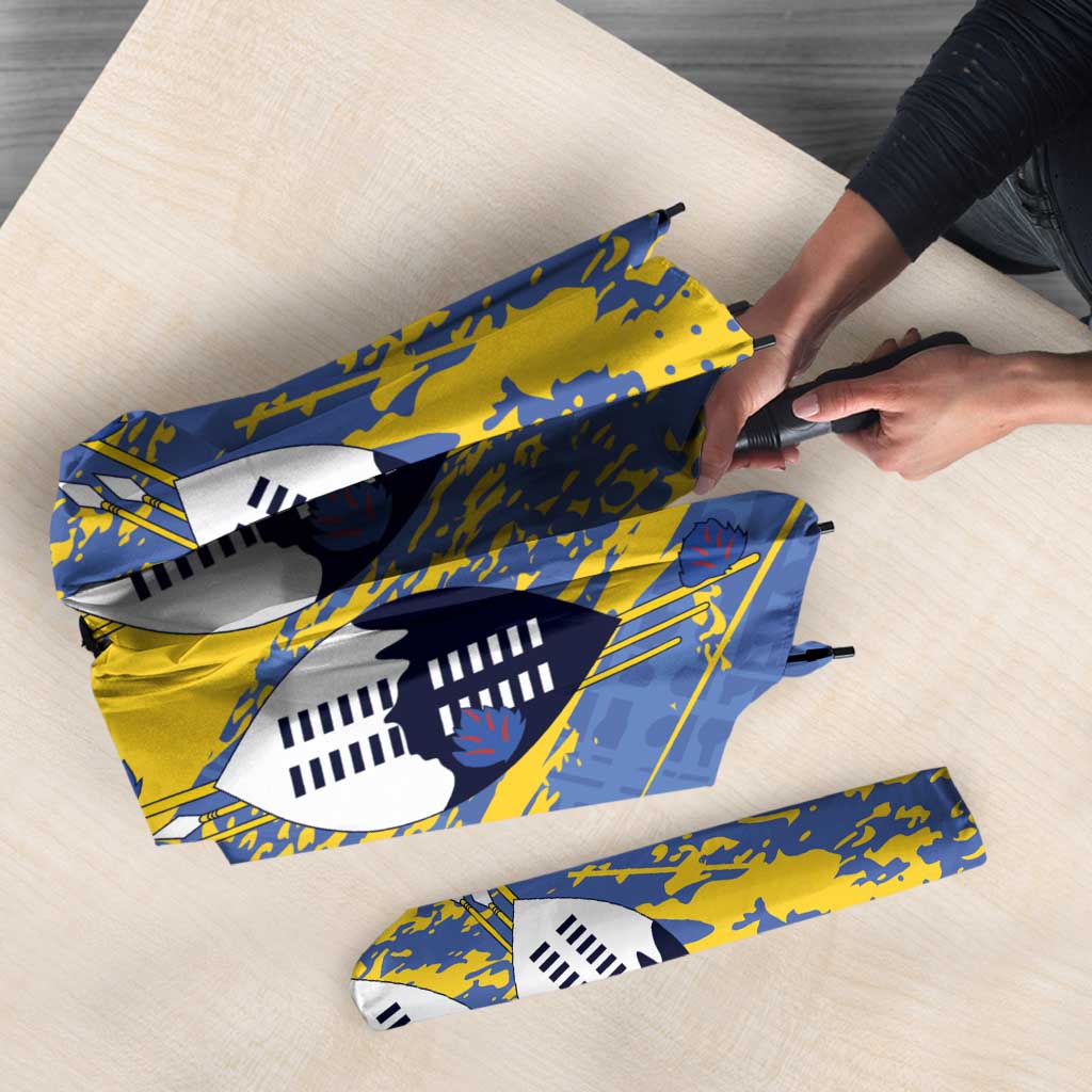 Eswatini Football Custom Umbrella Sihlangu Semnikati Blue - Wonder Print Shop