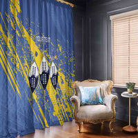 Eswatini Football Custom Window Curtain Sihlangu Semnikati Blue - Wonder Print Shop