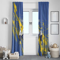 Eswatini Football Custom Window Curtain Sihlangu Semnikati Blue - Wonder Print Shop