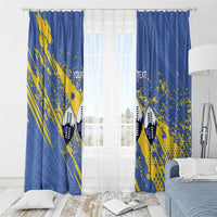 Eswatini Football Custom Window Curtain Sihlangu Semnikati Blue - Wonder Print Shop